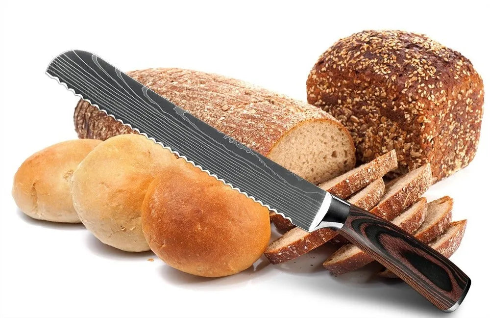 XITUO Chef knife 1-10Pcs Kitchen Knives Set Laser Damascus Patt