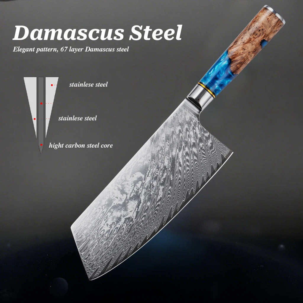kitchen knife set Damascus Steel Set for Meat Cutting Sushi Peeling