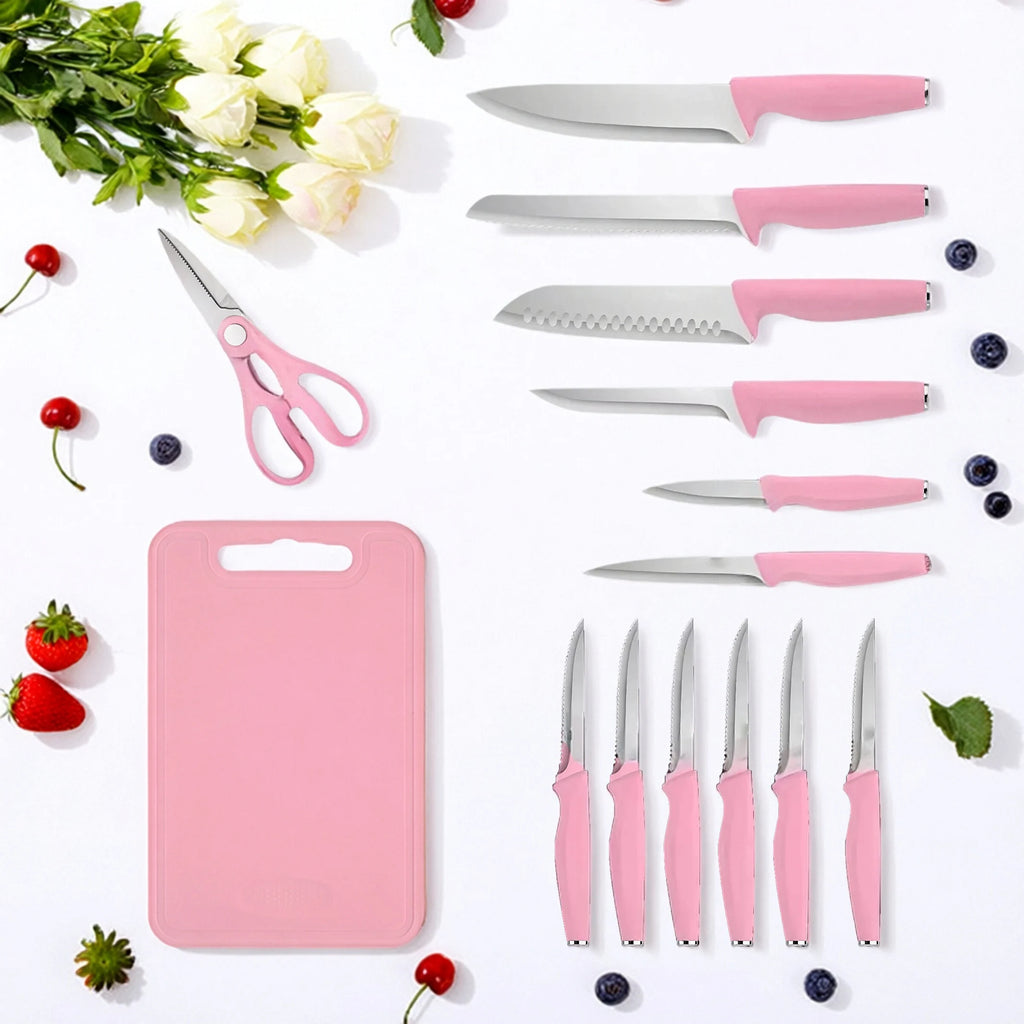 15 pieces kitchen stainless steel knife set
