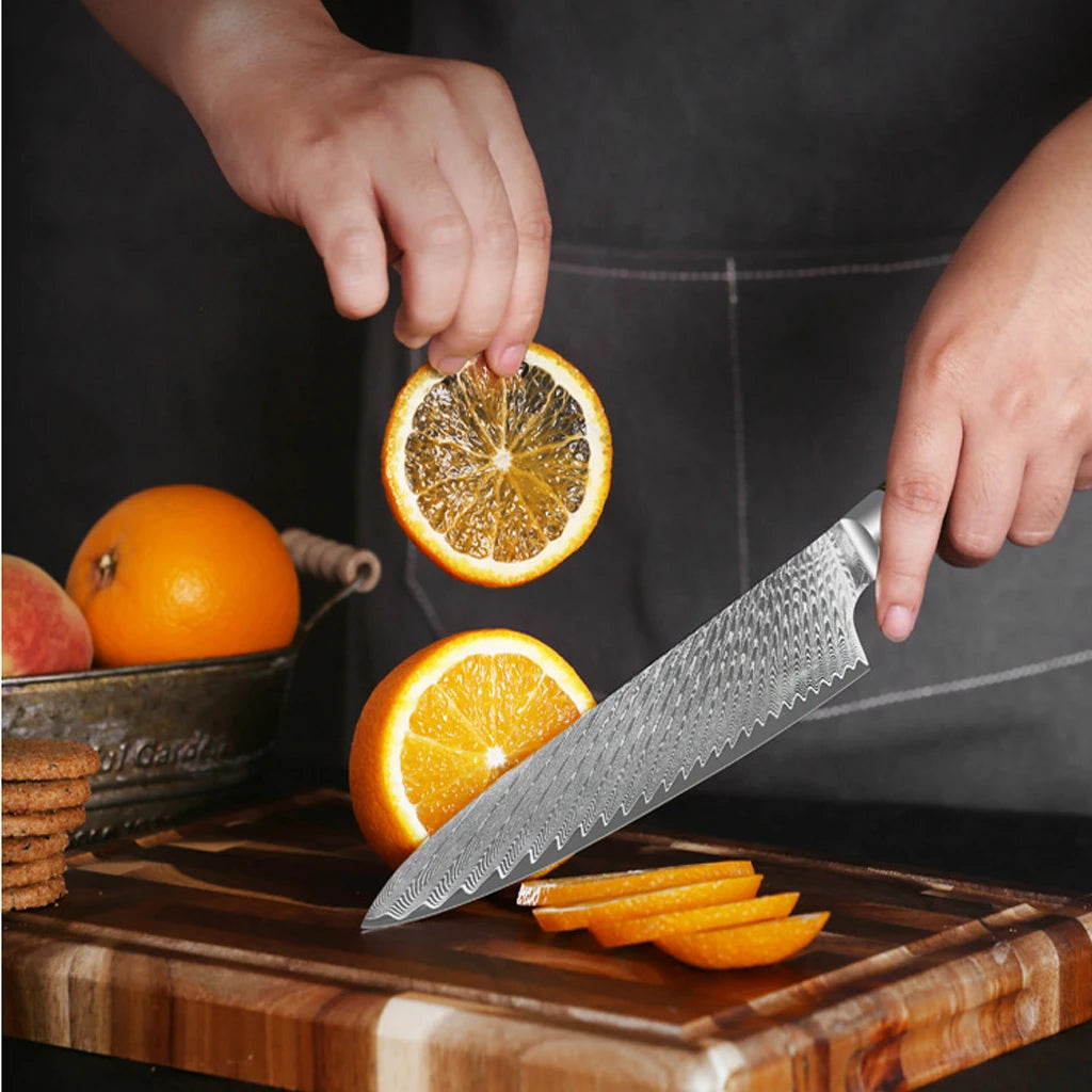 kitchen knife set Damascus Steel Set for Meat Cutting Sushi Peeling