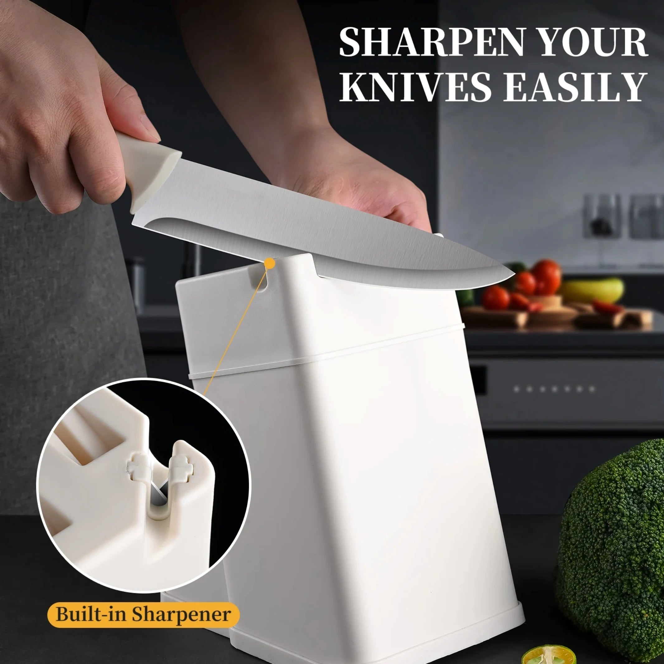 15 pieces kitchen stainless steel knife set