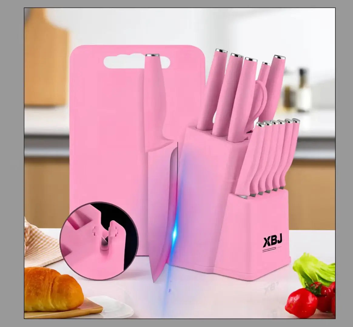 15 pieces kitchen stainless steel knife set