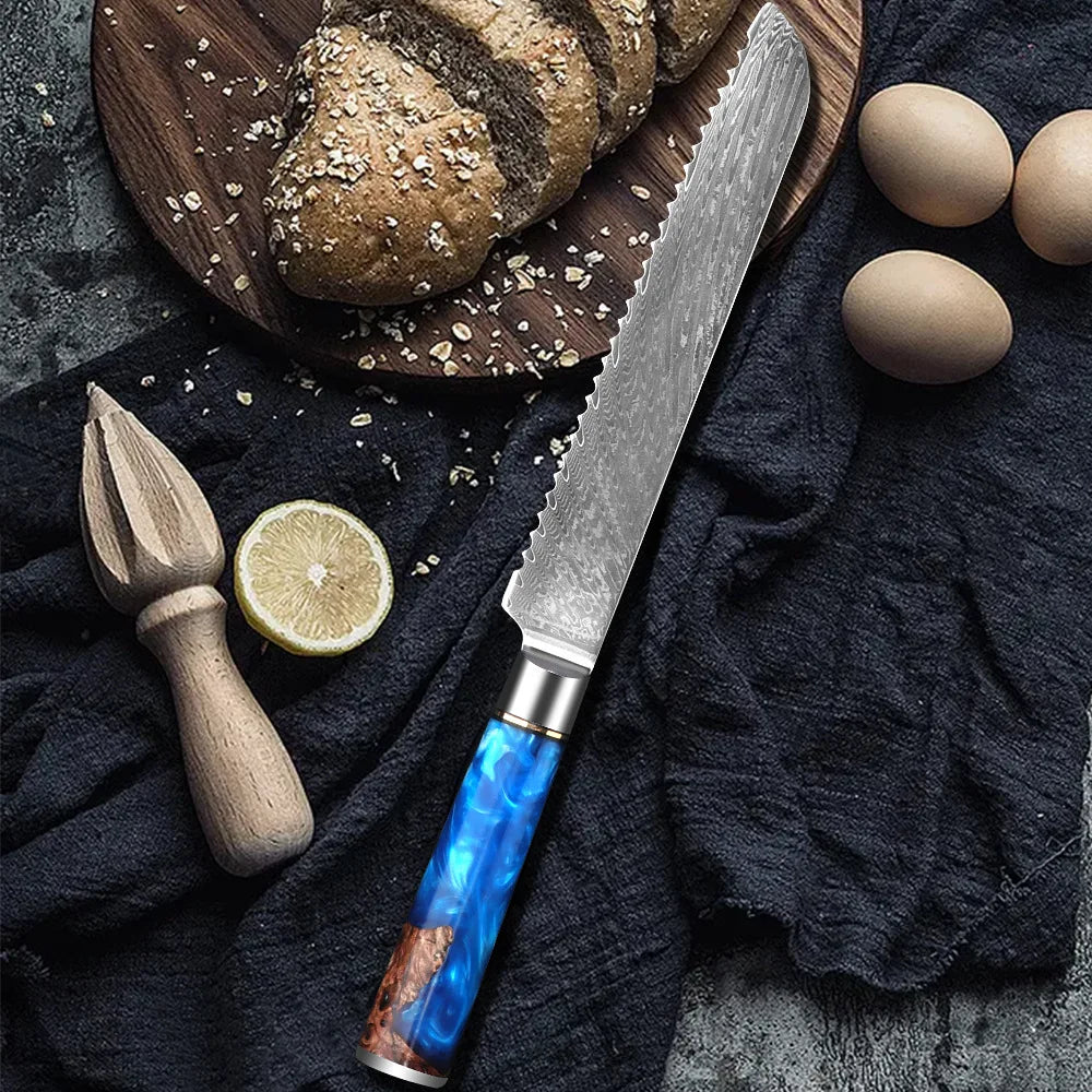 kitchen knife set Damascus Steel Set for Meat Cutting Sushi Peeling